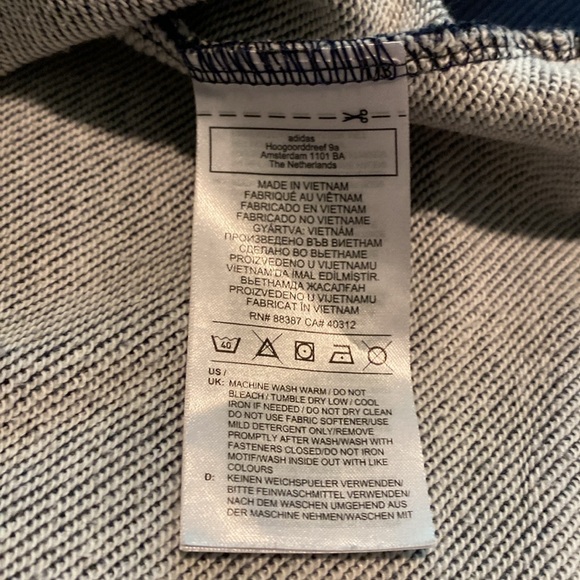 Adidas 1/4 zip pullover navy sz Large - Picture 6 of 6